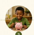 Child saving money in a piggy bank