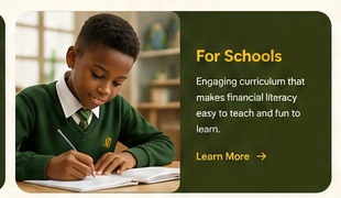 Learner completing a school money activity